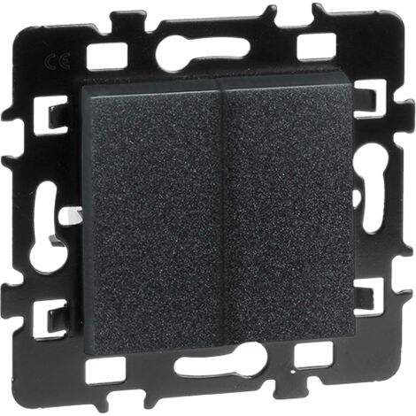 Interrupteur va et vient  10AX + Bouton poussoir 10A - ESPRIT Couleur Anthracite
