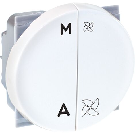 Eur Ohm – Interrupteur VMC 2 vitesses – Marche/arrêt pour ventilation mécanique contrôlée – Installation simple – Design moderne blanc