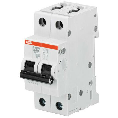Disjoncteur S202M 2P 20A Courbe D Raccordement à vis - 15KA (2Modules) 2CDS272001R0201 ABB 354264 (1/2)