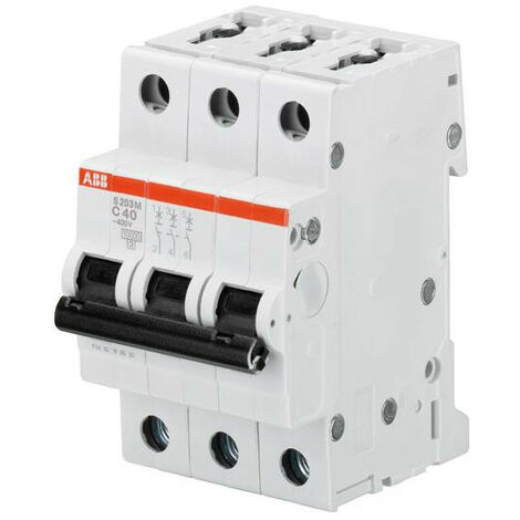 Disjoncteur S203M 3P 10A Courbe B Raccordement à vis - 15KA (3Modules) 2CDS273001R0105 ABB 354311 (1/4)