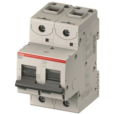 Disjoncteur S802C 2P 125A Courbe B Raccordement à vis - 25KA (3Modules) 2CCS882001R0845 ABB 744222 (1/2)