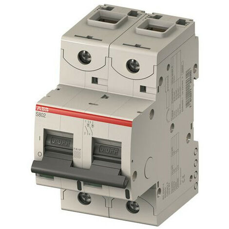 Disjoncteur S802C 2P 63A Courbe C Raccordement à vis - 25KA (3Modules) 2CCS882001R0634 ABB 744244 (1/2)