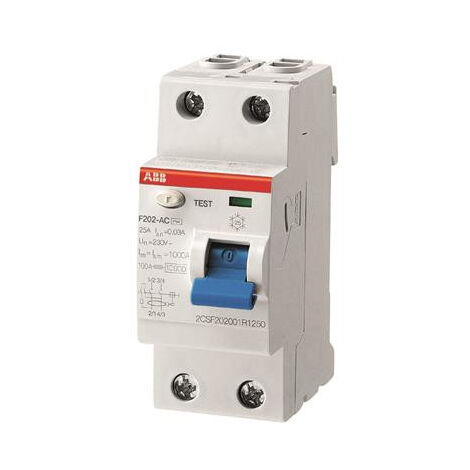 ABB F202A 25A Disjoncteur 2 pôles Sensibilité 300mA (1/4)