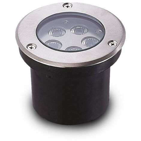 Spot LED Encastrable Sol Rond 5W 3000K Inox 316L ETNA 108mm IP67 MIIDEX 677923 (1/5)