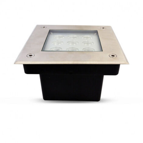 ETNA CARRE SPOT ENCASTRABLE SOL 9W 3000K IP67 INOX 316L MIIDEX VISION-EL 70642 (1/4)