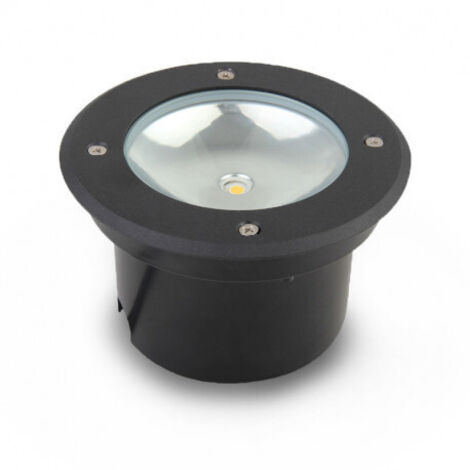 Spot LED Encastrable Sol Rond 3W 4000K Noir Inox 316 L