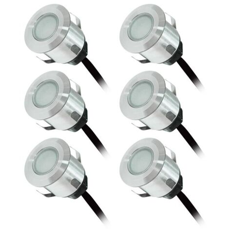 Spot encastrable extérieur sol 6 x 0,6W 12V blanc neutre IP67 – Alimentation incluse – 70751 – Miidex Lighting (1/8)