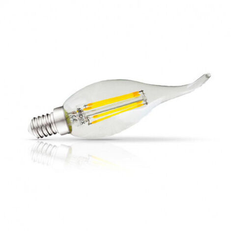 Blister x 2 Ampoules LED E14 4W 495lm Coup de vent - Blanc Chaud 2700K (1/4)
