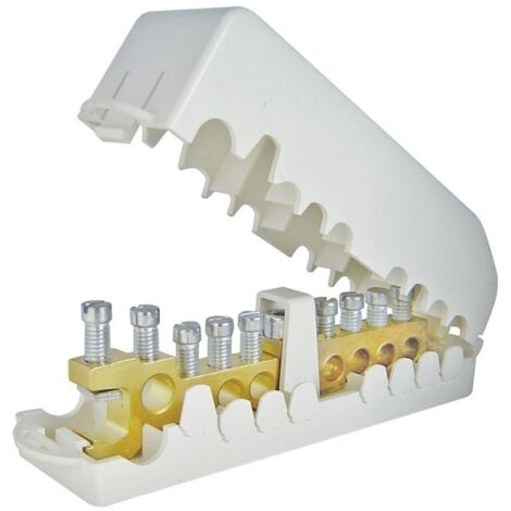 Michaud – Répartiteur de terre 8 dérivations – Câble d'entrée max 35 mm² – 7 départs clients 25 mm² – Dérivation 35 mm² max