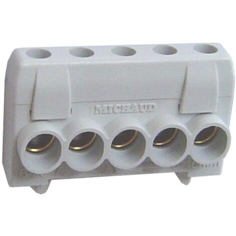 Michaud – Bornier 5 entrées/sorties 6-25mm² – Connexions sécurisées – Pour installations électriques professionnelles – Couleur gris (1/2)