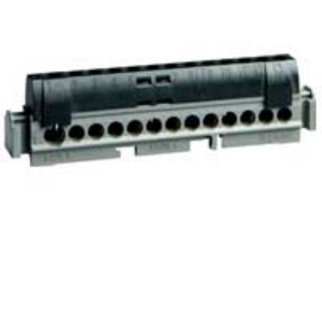 Bornier de répartition isolé IP2X phase 1 connexion 6mm² à 25mm² noir longueur 176mm LEGRAND 004856 (1/2)