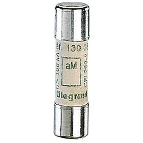 Legrand – Cartouche industrielle cylindrique type aM 10x38mm 16A – Haut Pouvoir de Coupure 100000A – Tension 500V~ – 13016
