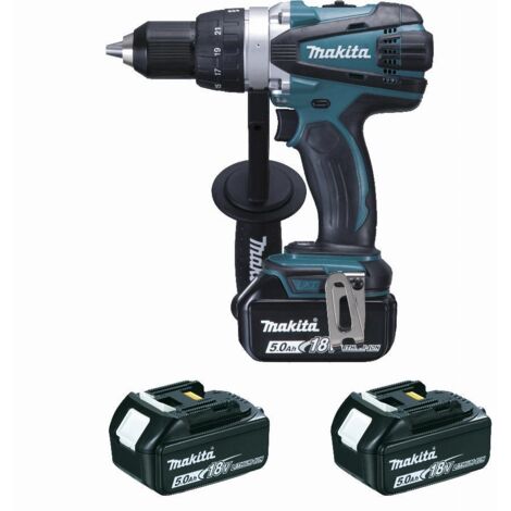 Makita – Perceuse-visseuse 18V avec 3 batteries 5Ah – Moteur Brushless – Couple 58Nm – Coffret de transport – DDF458RT3J - ION 5 AH
