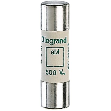 Cartouche industrielle cylindrique type aM 14x51mm sans percuteur 20A LEGRAND 014020 (1/3)