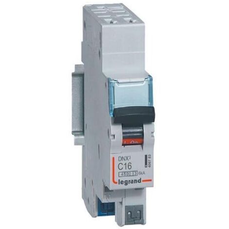 Legrand – Disjoncteur unipolaire 16A 230V courbe C – Protection circuits électriques – Arrivée et sortie bornes automatiques – 1 module