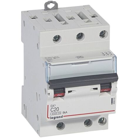 Disjoncteur tripolaire 20A courbe C - Vis/Vis - 406893 - Legrand (1/4)