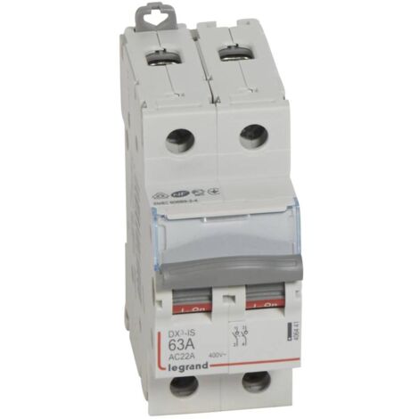 Legrand – Déclencheur bipolaire 63A – Courbe de déclenchement C – Type de connexion à vis – Sectionneur pour protection électrique