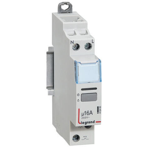 Legrand – Télérupteur unipolaire silencieux 1P 16A 250V – Commande 230V – Pour tableau électrique – Bornes à vis – 1 module