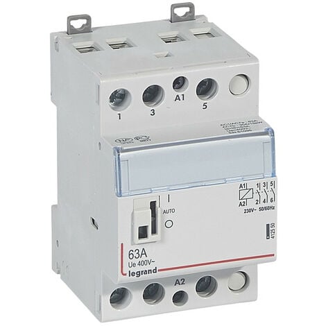 412550 Legrand - Contacteur Jour Nuit Triphasé 3p Bobine 230v - 63a - Contact 3no - 3 Modules