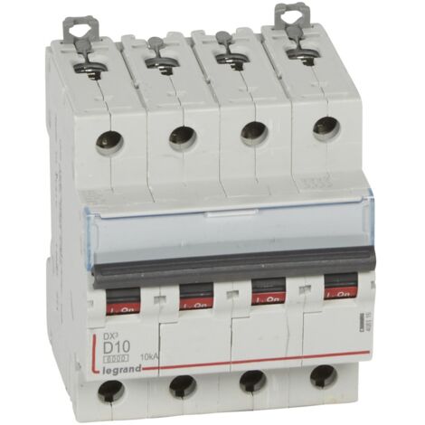 disjoncteur 10a 10ka courbe d tétrapolaire legrand dx3 vis / vis (1/3)
