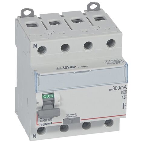 Legrand – Interrupteur différentiel DX³-ID tétrapolaire 400V 25A type A 300mA – Détection fuites courant – Installation rapide avec bornes à vis – 4 modules (1/3)