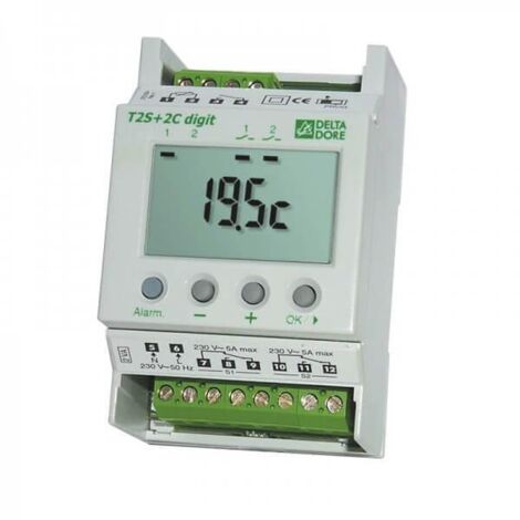 Delta Dore – Thermostat électronique modulaire 2 étages – 2 seuils de température – Affichage digital – 1 entrée de programmation – Pour régulation précise (1/2)