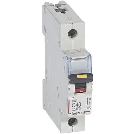 Disjoncteur DX³10000 16kA arrivée haute et départ bas à vis 1 Pôle de 230V à 400V 40A courbe C 1 module LEGRAND 409137 (1/2)