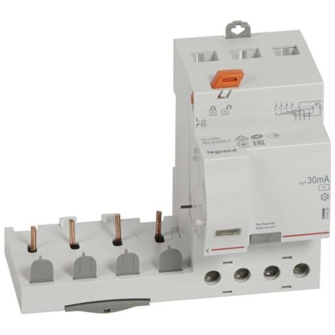 Legrand – Bloc différentiel adaptable DX³ tétrapolaire 400V 40A type AC 30mA – Protection contre défauts d’isolement – Installation rapide sur disjoncteurs (1/5)