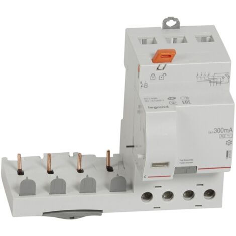 Bloc différentiel adaptable à vis DX³ 4 Pôles 400V 40A type AC 300mA sélectif LEGRAND 410520 (1/2)
