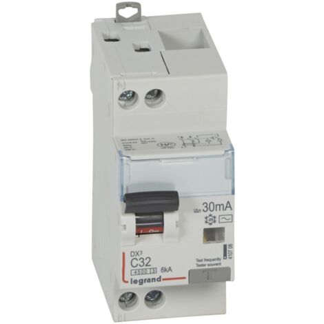 Legrand – Disjoncteur différentiel 32A – Courbe C 30mA – 2 pôles type AC – Installation encastrée – Protection circuits électriques