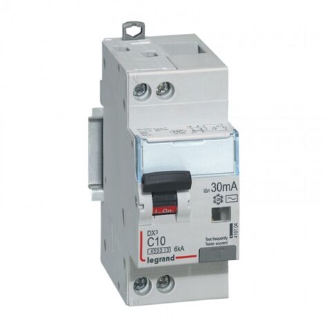 Disjoncteur différentiel DX³4500 à vis U+N 230V 40A type AC 30mA courbe C 2 modules LEGRAND 410709