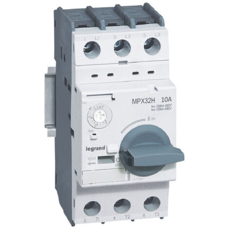 Disjoncteur moteur magnétothermique MPX32H réglage thermique 6A à 10A pouvoir de coupure 100kA en 415V (417330)
