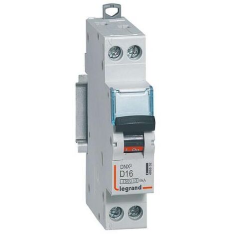 Legrand – Disjoncteur unipolaire 16A courbe D 6kA – Arrivée et sortie à vis – 1 module – Pour installations résidentielles 230V (1/6)