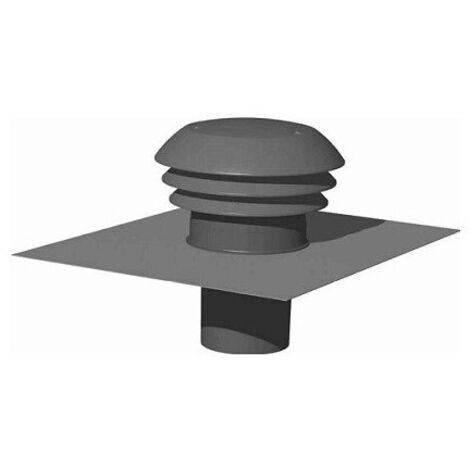 Unelvent – Chapeau de toiture 125mm pour évacuation VMC – Plastique gris ardoise – Grille de protection – Rejet d'air 320 m³/h