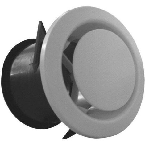 Unelvent – Bouche d'extraction réglable 80mm – Débit réglable 10-100 m³/h – PVC blanc pour VMC double flux – Installation murale ou plafond (1/7)