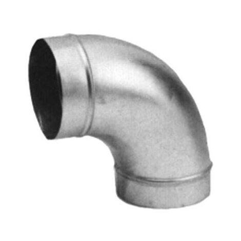 Unelvent – Coude mâle/mâle à 90° acier galvanisé diamètre 80 mm – Raccord VMC pour réseaux de ventilation – 864348