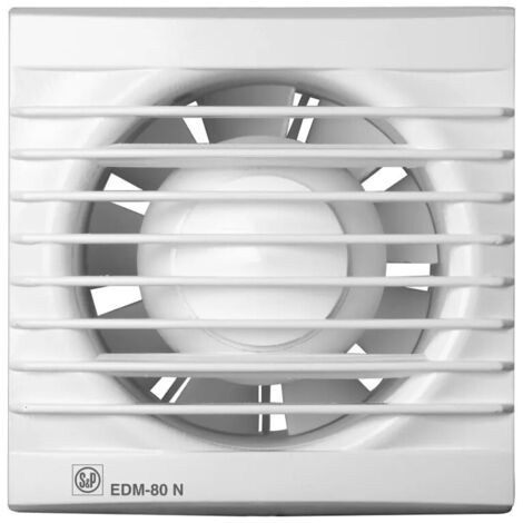Aérateur petites dimensions, 95m3/h, installation sur vitre, entretoises, D100mm S&P (UNELVENT) 450163 Couleur: blanc - Puissance: 9 - Tension: mono-230v - Niveau Sonore (Db): 80 - Gamme: edm 80 ntz