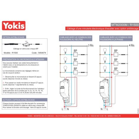 Minuterie modulaire filaire 2000W MTM2000M YOKIS 5454361
