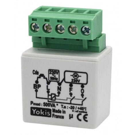 Yokis – Convertisseur d'impulsion fil pilote 230V – Intensité 16A – Télérupteur pour tableau électrique – CVR12