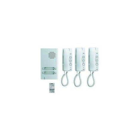 Aiphone – Kit audio platine alu saillie 4 boutons 3 combinés transformateur – Alimentation 230V – Interphone pour maison – 110549 (1/3)