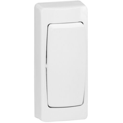 Legrand – Interrupteur va-et-vient Oteo blanc – Montage en saillie – Borne à vis – Indice de protection IP31 – Courant nominal 10 A