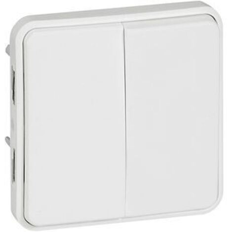 Double va-et-vient composable blanc Artic antimicrobien 10 AX 250 V LEGRAND PLEXO 070726