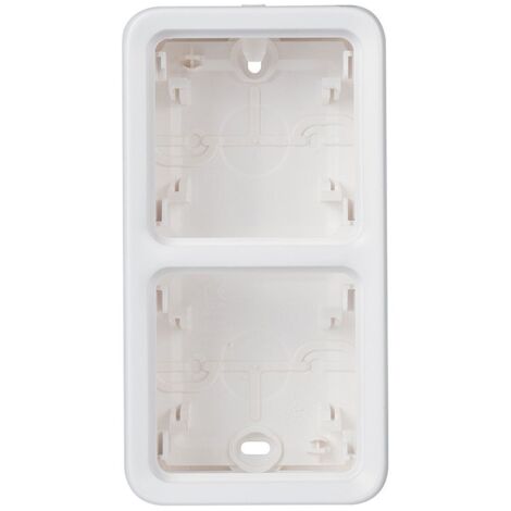 Boîtier à embouts 2 postes vert Plexo composable IP55 blanc Artic antimicrobien LEGRAND 070743