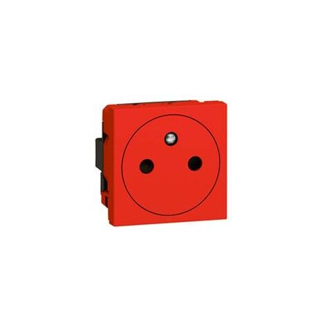 prise de courant - 2p+t - surface - rouge antimicrobien - legrand 077133 (1/3)