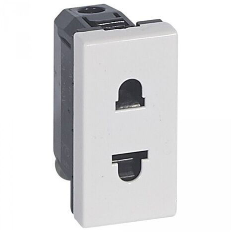 Prise de courant 2P standard euro-US Mosaic 1 modul blanc LEGRAND 077501 (1/5)