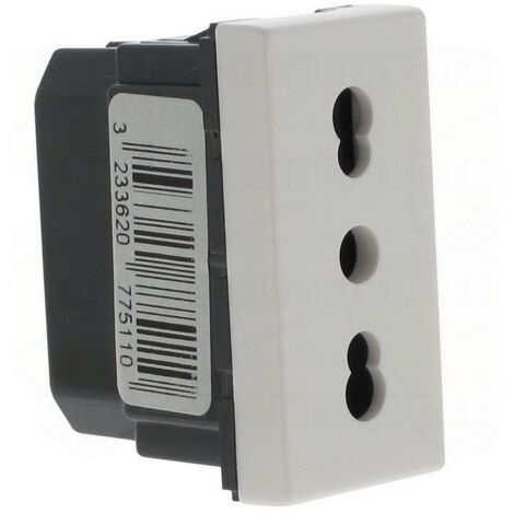 Legrand – Prise de courant 2P+T 10A/16A standard italien Mosaic 1 module – Blanc – Pour installation électrique en intérieur – Compatible avec boîtiers Mosaic (1/4)