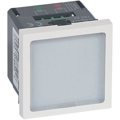 Legrand – Signalétique lumineuse à LEDs vert/rouge 2m – 2 modules – 1W – Finition blanche RAL9003 – Installation encastrée ou en saillie