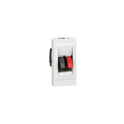 Prise haut-parleur Mosaic 1 module avec bornier 4mm² pour liaison audio stéréo de haut-parleur blanc LEGRAND 078750
