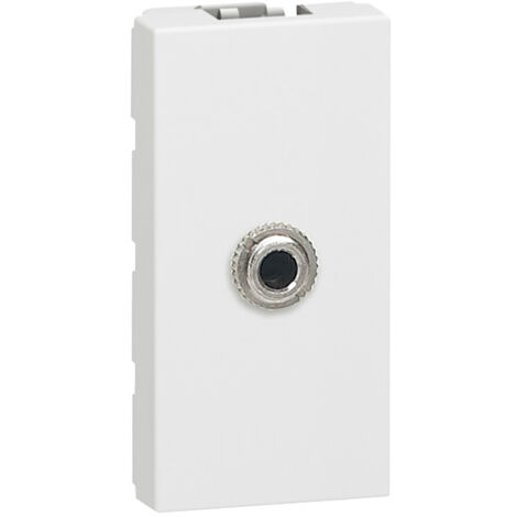 Prise Jack femelle 3,5mm à souder Mosaic 1 module blanc LEGRAND 078773