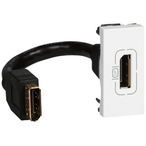 Prise Display port préconnectorisée Mosaic 1 module blanc LEGRAND 078791
